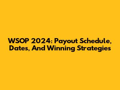 WSOP 2024: Payout Schedule, Dates, And Winning Strategies