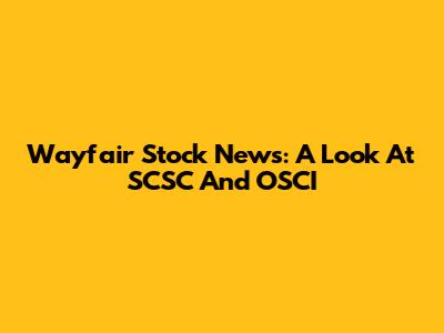Wayfair Stock News: A Look At SCSC And OSCI